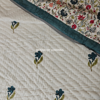 French Garden Reversible Organic Mulmul Cotton Quilt