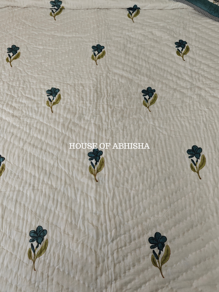 French Garden Reversible Organic Mulmul Cotton Quilt
