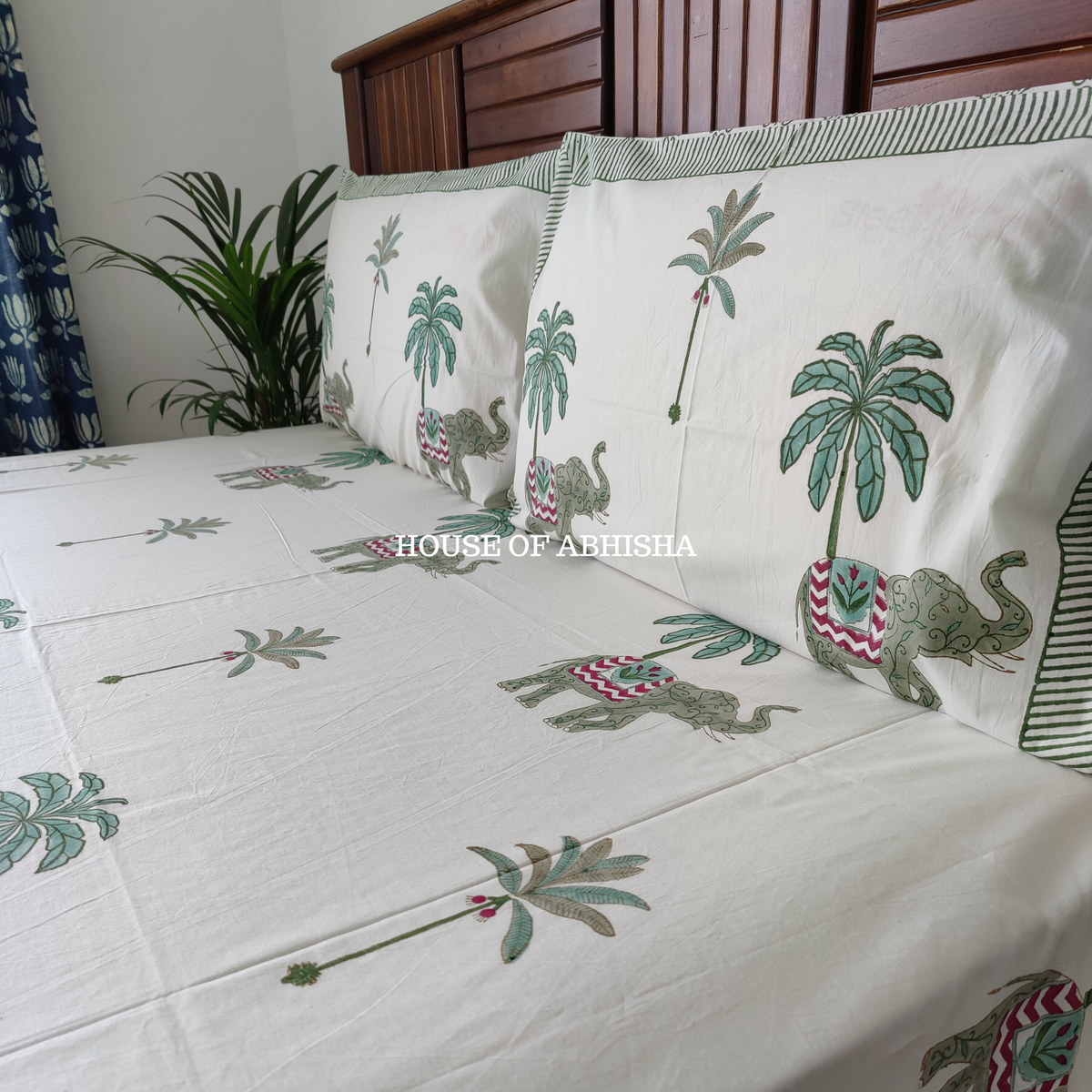 Rambagh Hand Block Premium Bedsheet Set