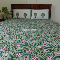 Anar Jaal Hand Block Premium Bedsheet Set