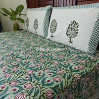 Anar Jaal Hand Block Premium Bedsheet Set