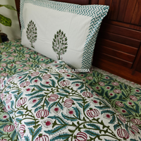 Anar Jaal Hand Block Premium Bedsheet Set