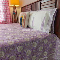 English Lavender Hand Block Premium Bedsheet Set