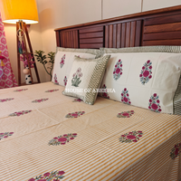 Sukoon Hand Block Premium Bedsheet Set
