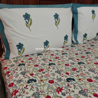 Mehfil Hand Block Premium Bedsheet Set