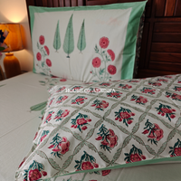 Saanjh Hand Block Premium Bedsheet Set