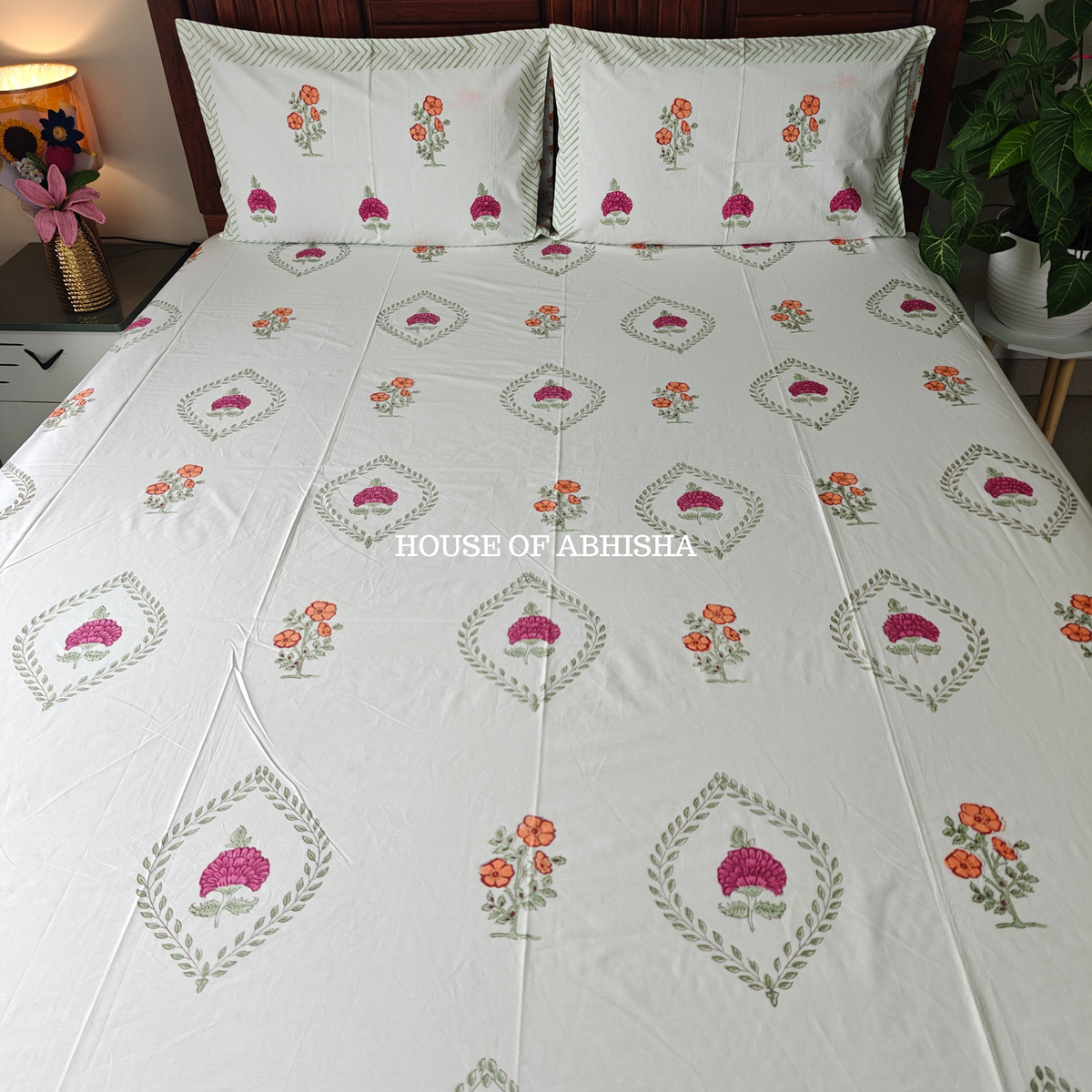Riwaayat Hand Block Premium Bedsheet Set