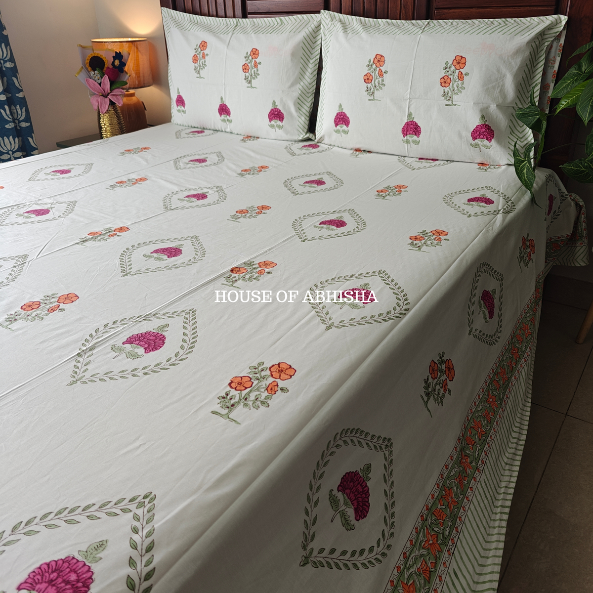 Riwaayat Hand Block Premium Bedsheet Set