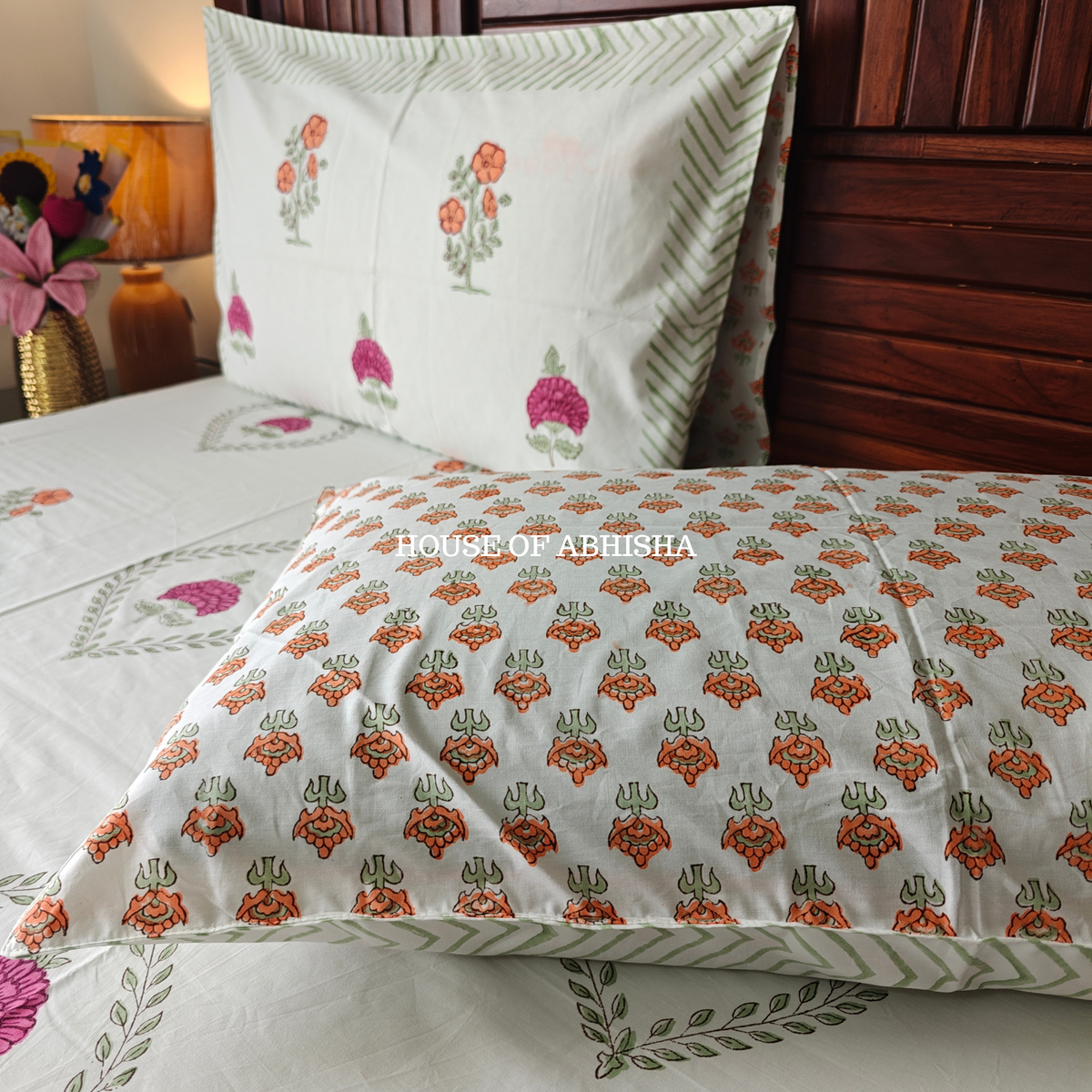 Riwaayat Hand Block Premium Bedsheet Set