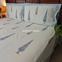 Basantika Hand Block Premium Bedsheet Set