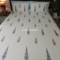 Basantika Hand Block Premium Bedsheet Set