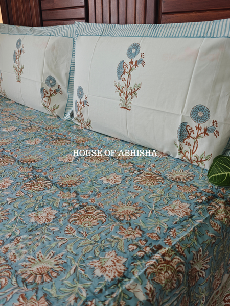 Utsav Hand Block Premium Bedsheet Set