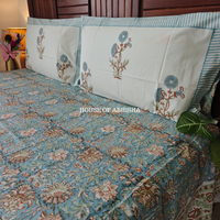 Utsav Hand Block Premium Bedsheet Set