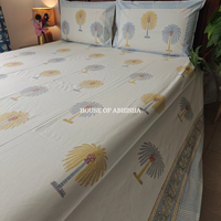 Palm Jumeirah Hand Block Premium Bedsheet Set