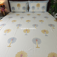 Palm Jumeirah Hand Block Premium Bedsheet Set