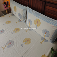 Palm Jumeirah Hand Block Premium Bedsheet Set