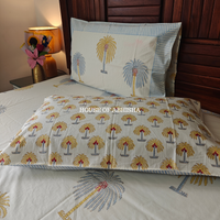 Palm Jumeirah Hand Block Premium Bedsheet Set