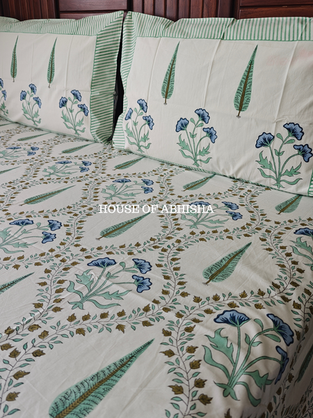 Noor Hand Block Premium Bedsheet Set