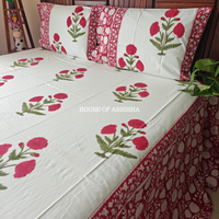 Gul-e-Bahar Hand Block Premium Bedsheet Set