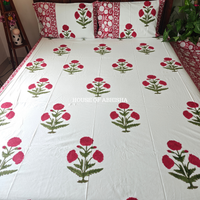 Gul-e-Bahar Hand Block Premium Bedsheet Set