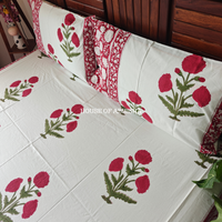 Gul-e-Bahar Hand Block Premium Bedsheet Set
