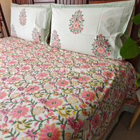 Bahar Hand Block Premium Bedsheet Set