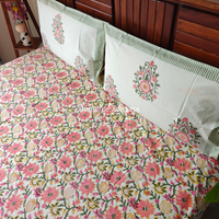 Bahar Hand Block Premium Bedsheet Set