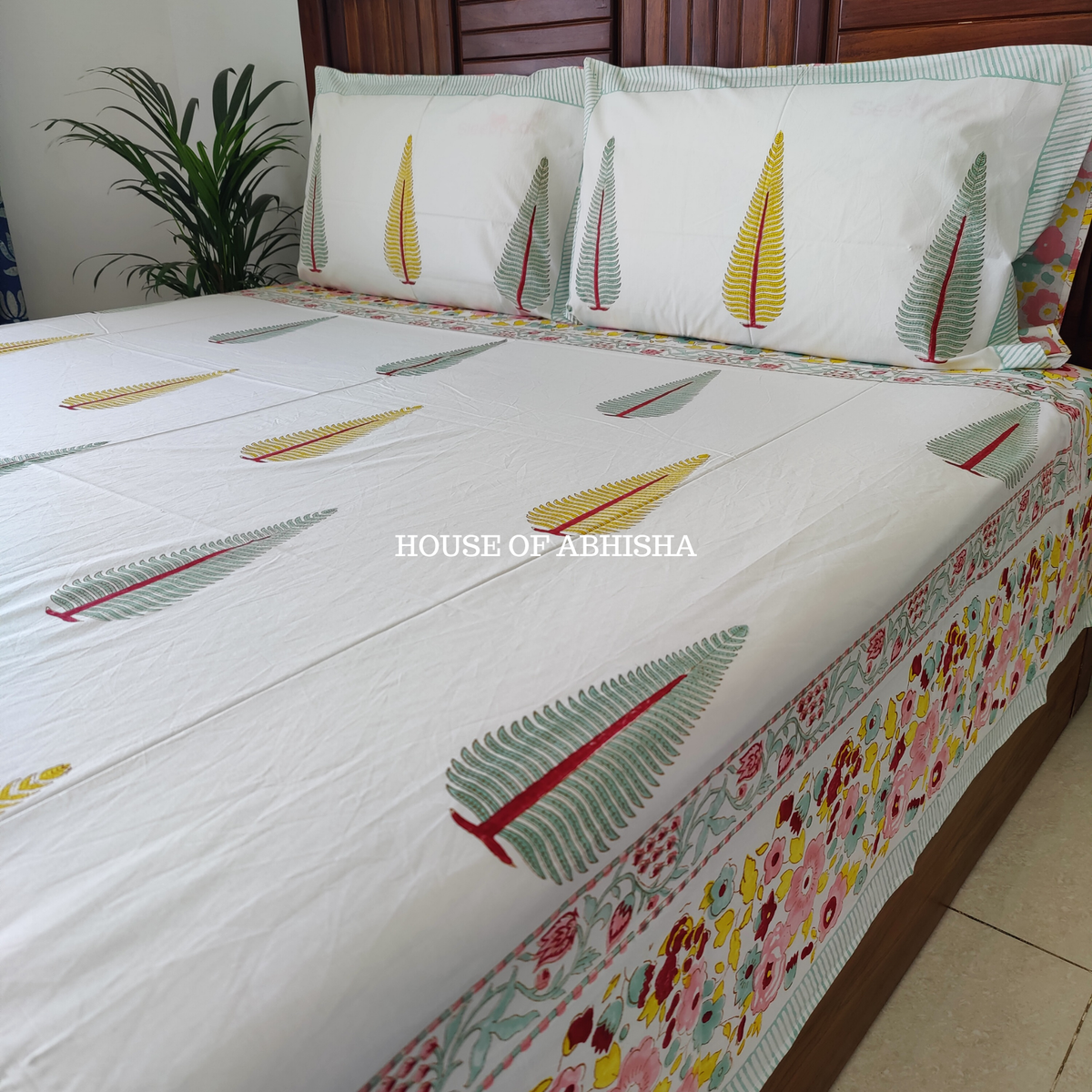 Madhuban Hand Block Premium Bedsheet Set