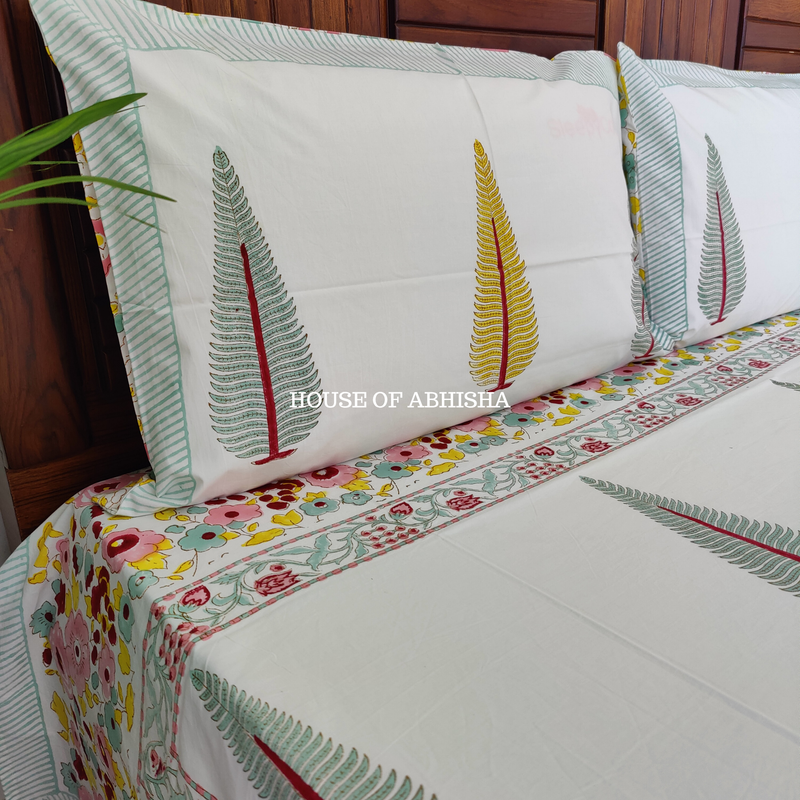 Madhuban Hand Block Premium Bedsheet Set