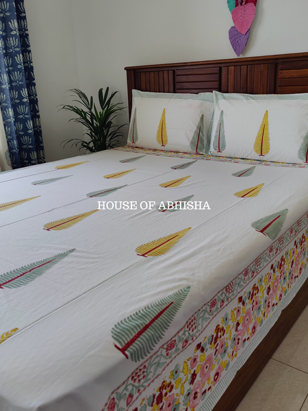 Madhuban Hand Block Premium Bedsheet Set