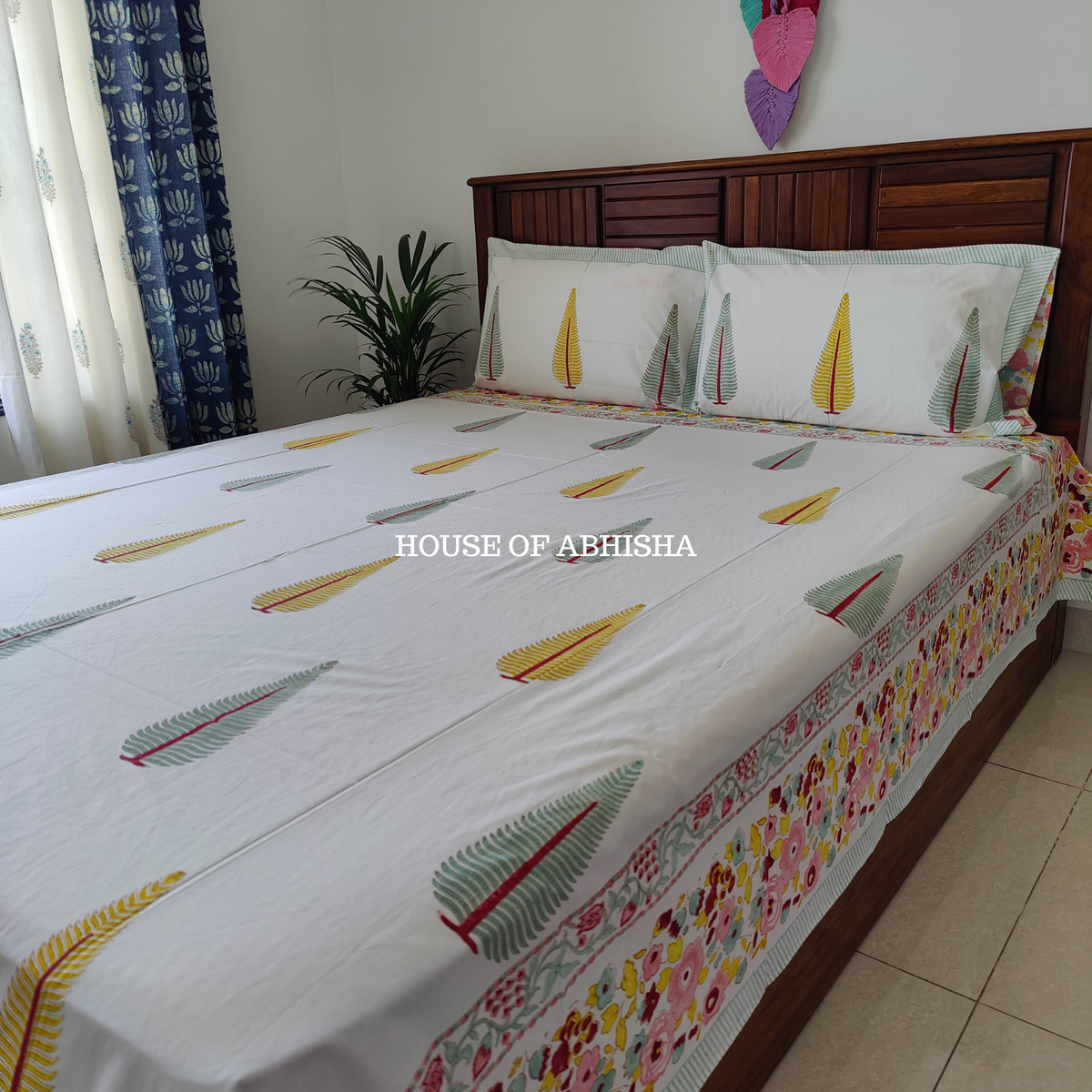 Madhuban Hand Block Premium Bedsheet Set