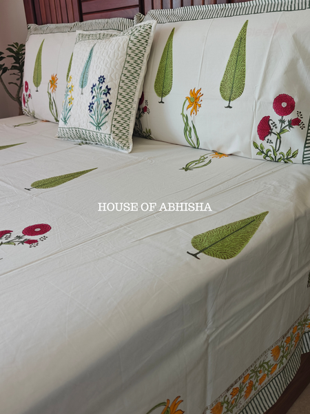 Bahar Hand Block Premium Bedsheet Set