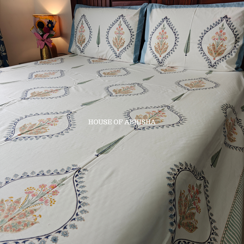Gulshan Hand Block Premium Bedsheet Set