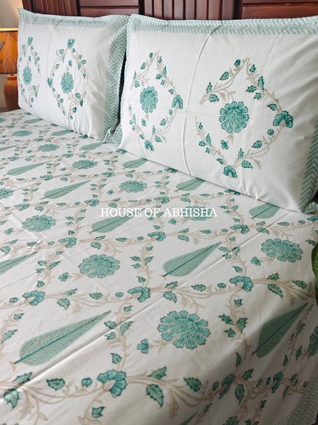 Lush Lore Hand Block Premium Bedsheet Set