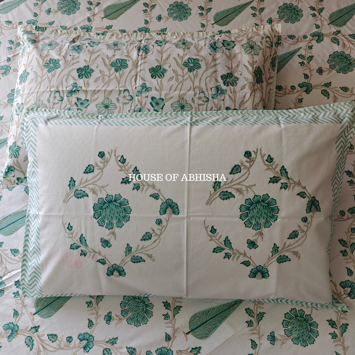 Lush Lore Hand Block Premium Bedsheet Set