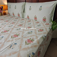 Hidden Garden Hand Block Premium Bedsheet Set