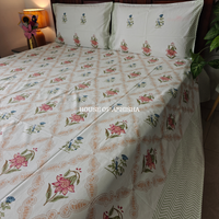 Hidden Garden Hand Block Premium Bedsheet Set