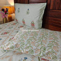 Hidden Garden Hand Block Premium Bedsheet Set