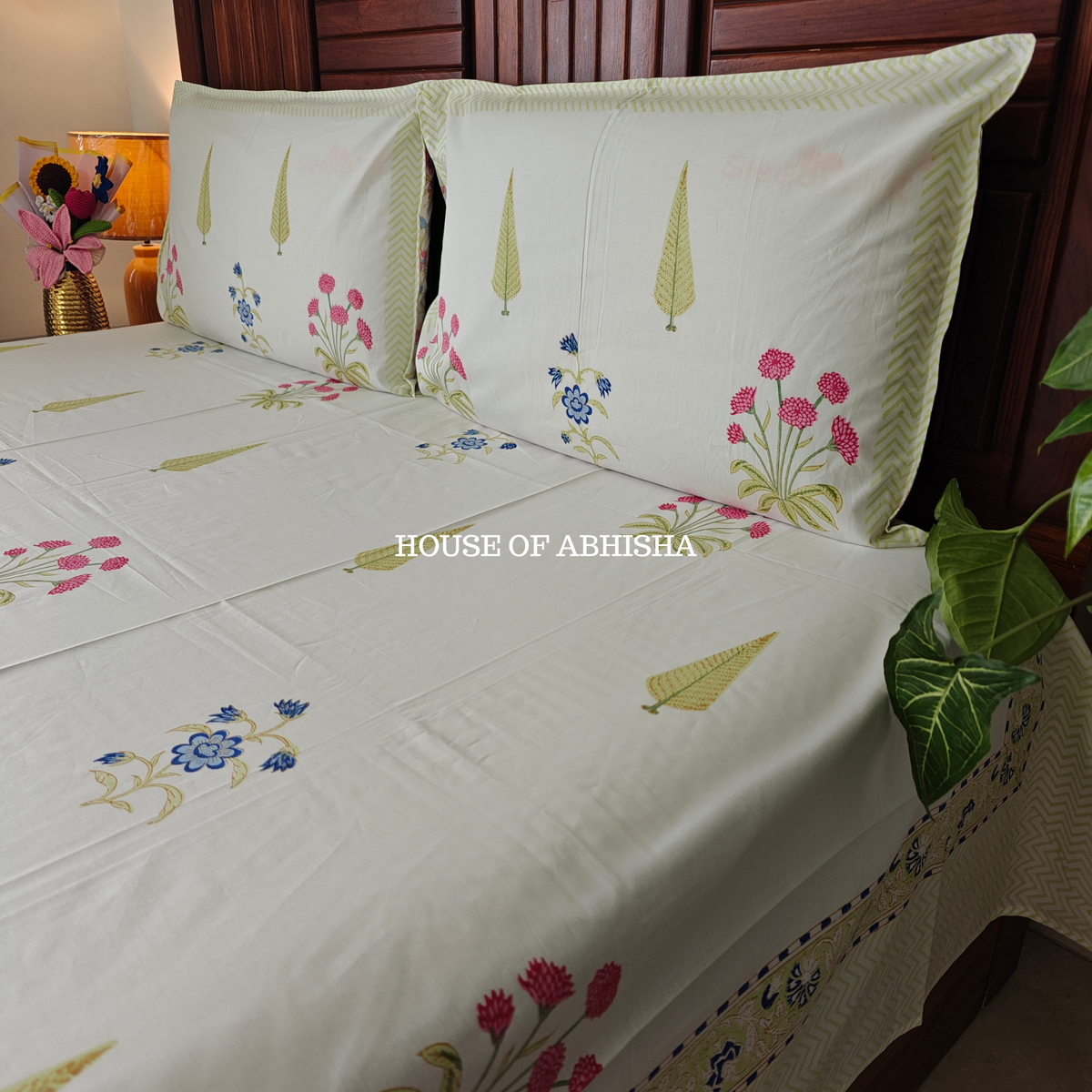 Gulzar Hand Block Premium Bedsheet Set