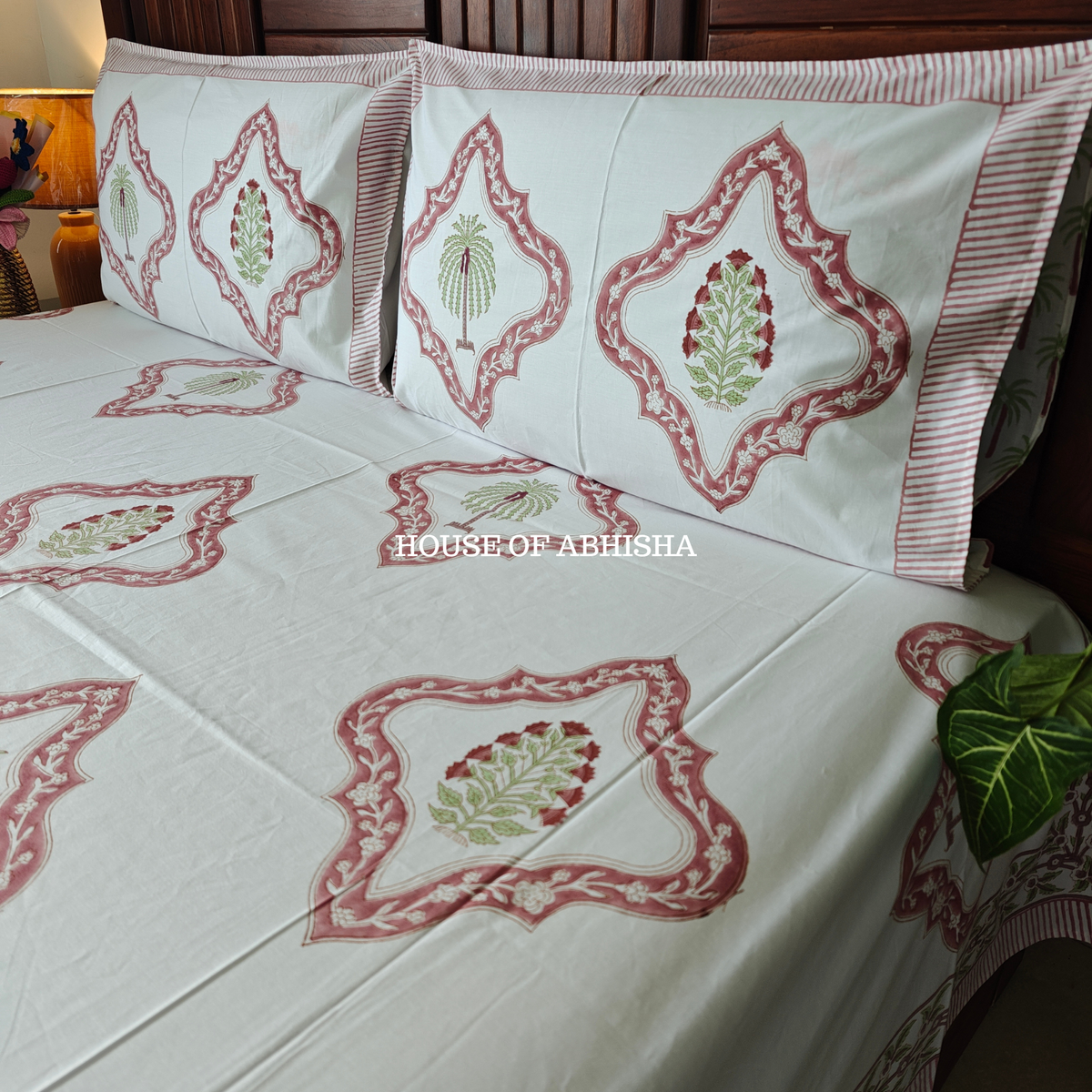 Rangoli Hand Block Premium Bedsheet Set