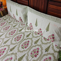 Garden Reverie Hand Block Premium Bedsheet Set
