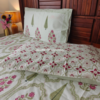 Garden Reverie Hand Block Premium Bedsheet Set