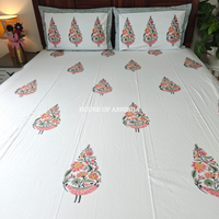 Kusumati Hand Block Premium Bedsheet Set