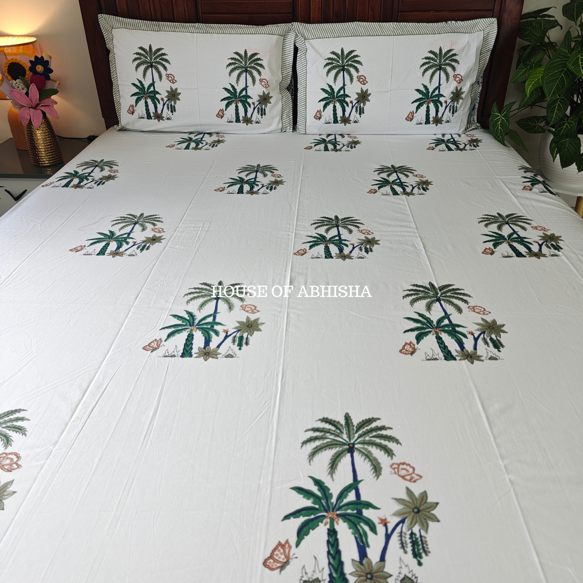 Tropicana Hand Block Premium Bedsheet Set