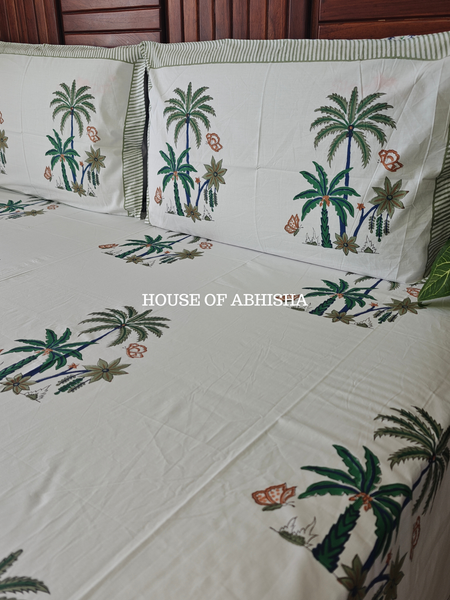 Tropicana Hand Block Premium Bedsheet Set