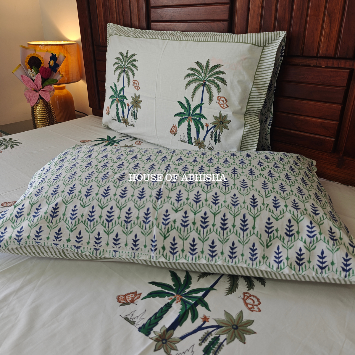 Tropicana Hand Block Premium Bedsheet Set
