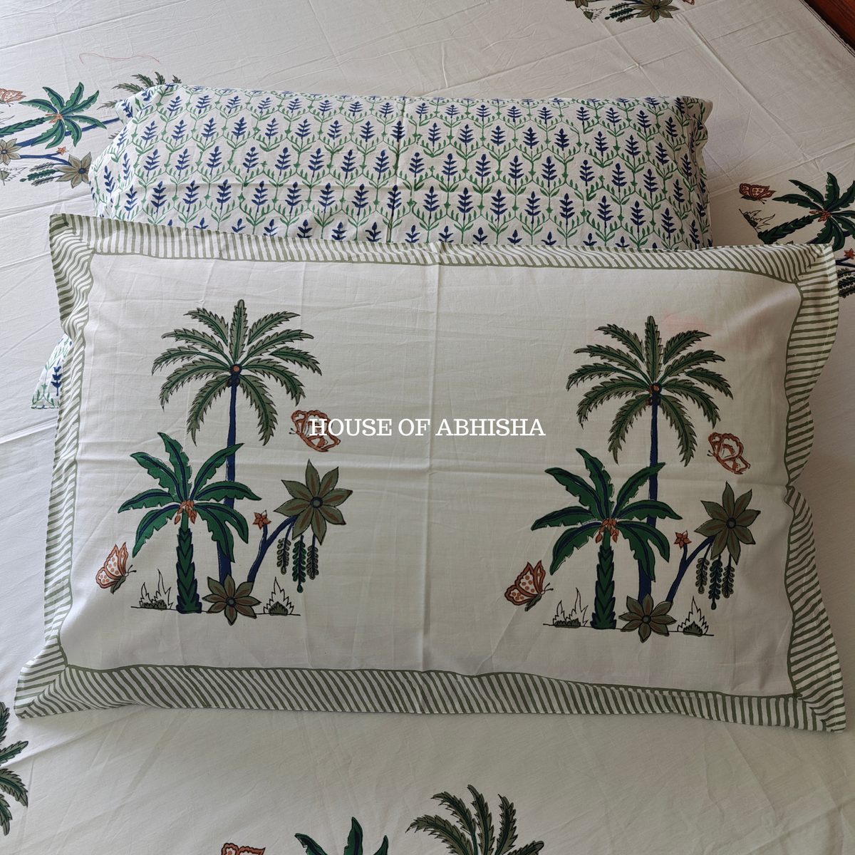Tropicana Hand Block Premium Bedsheet Set