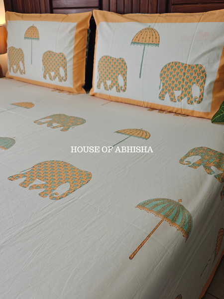 Royal Heritage Hand Block Premium Bedsheet Set