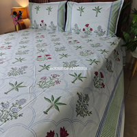 Paradise Garden Hand Block Premium Bedsheet Set