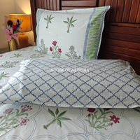 Paradise Garden Hand Block Premium Bedsheet Set